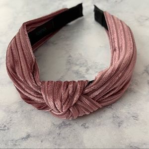 NEW! TASHA Nordstrom Pink Raspberry Velvet Pleated Headband Hair Accessory